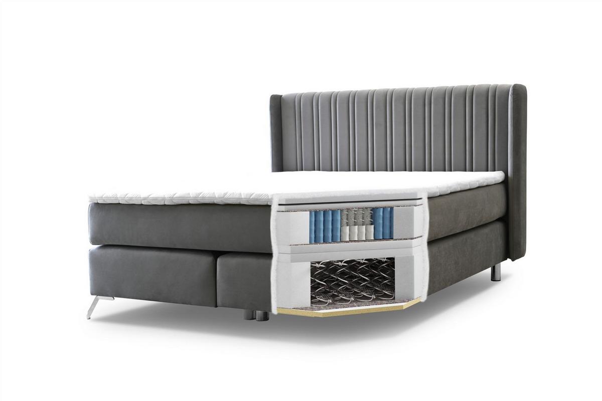 BOXSPRINGBETT Agnus - Grün, Holzwerkstoff/Textil (200/200cm) - Fun Möbel