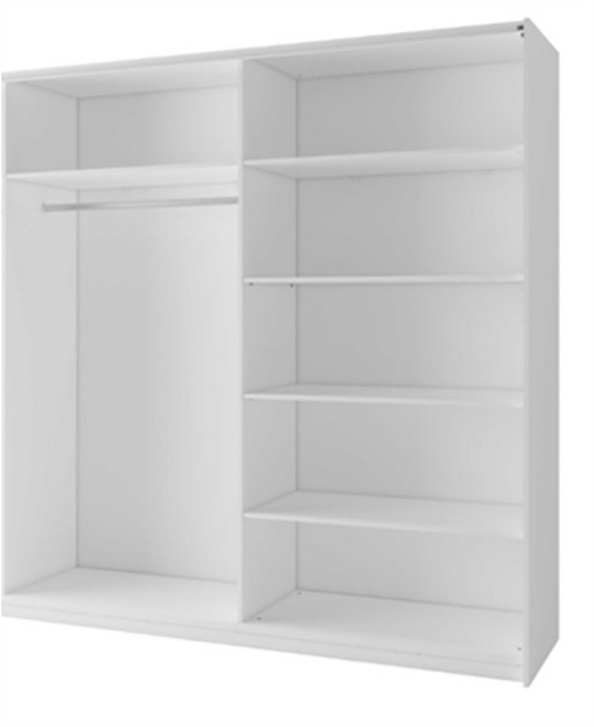 SCHWEBETÜRENSCHRANK BELDEN 150,6/207/55,3cm 2-türig Weiß - Weiß, Holzwerkstoff (150.6/207/55.3cm) - MASSENO