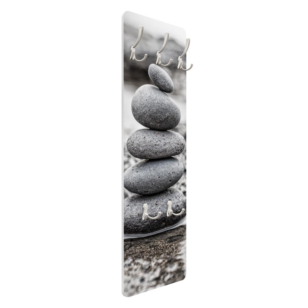 WANDGARDEROBE - Steinturm im Wasser 34/105 cm - Grau, Holzwerkstoff (34/105/1.6cm) - Bilderwelten