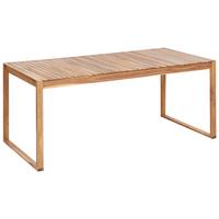 GARTENTISCH Heller Holzfarbton Sassari II - Hellbraun, Holz (180/90/75cm) - Beliani