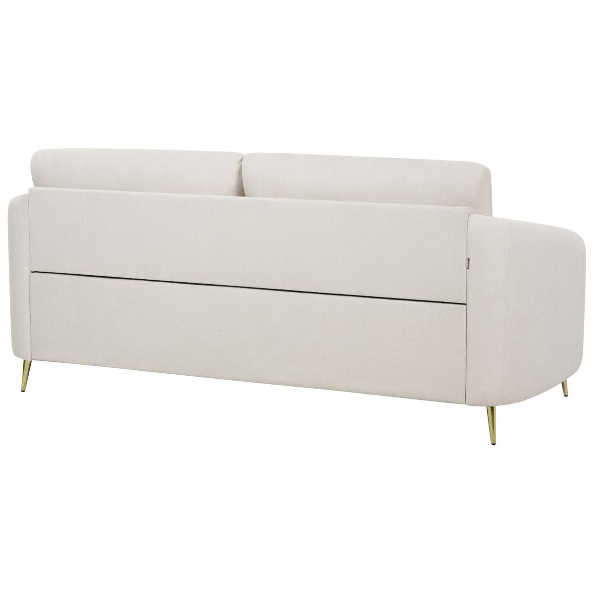 3-SITZER-SOFA hellbeige/gold Trosa - Beige/Goldfarben, Textil (203/88/86cm) - Beliani