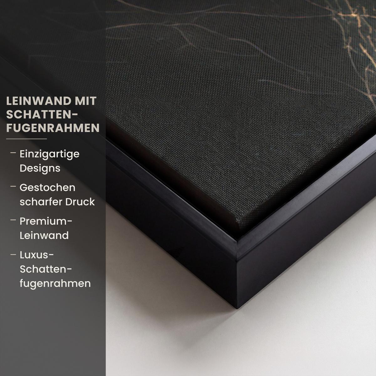 LEINWAND Bilder mit Rahmen - Weltkarte - Gold - Marmor - 90x90 - Goldfarben, Textil (90/90cm) - MuchoWow