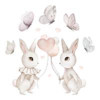AUFKLEBER 100x126 cm Hasen Ballons - Grau, Kunststoff (100/126/0.1cm) - TULUP