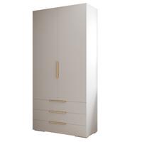 DREHTÜRENSCHRANK 236.7/100/47 2-türig - Goldfarben/Weiß, Holz/Metall (100/236.7/47cm) - MÖBEL KRYSPOL