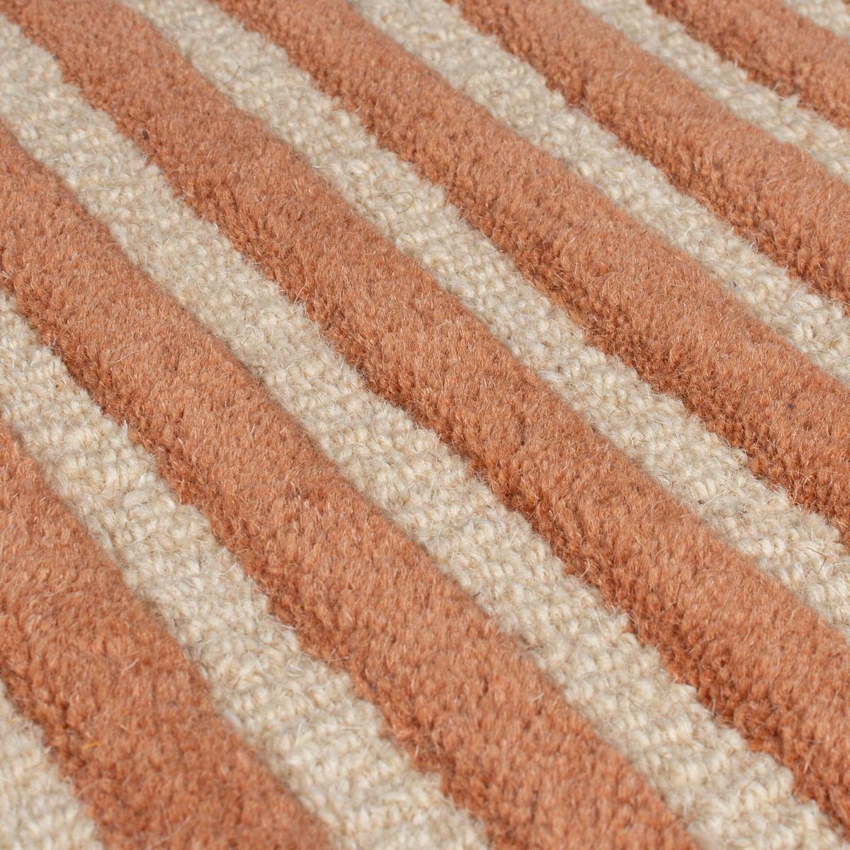 WOLLTEPPICH HALLEIN, abstrakt, aus Wolle, Terrakotta, 120 x 180 cm - Orange, Textil (180/120cm) - KADIMA DESIGN