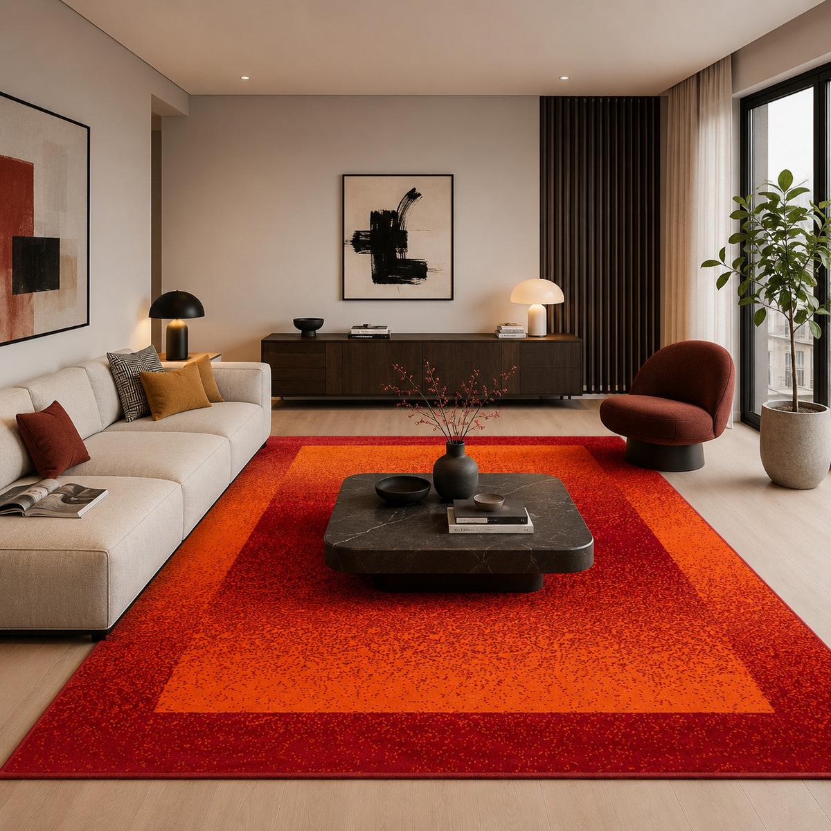 MODERN DESIGNER VELOURS TEPPICH SAMBA - Rostfarben, Textil (190/280cm) - Pergamon