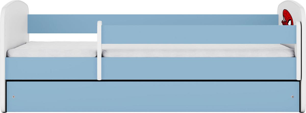 KINDERBETT Emily mit Schublade und Matratze, Blau 80x180 cm - Schwarz, Holzwerkstoff (180/80cm) - WFL GROUP