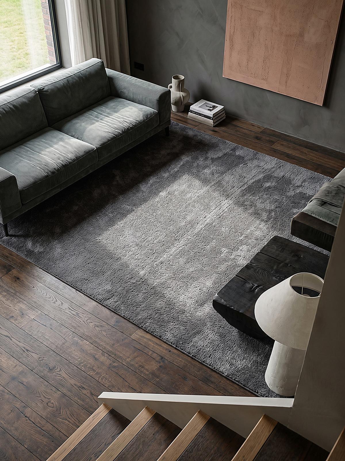 TEPPICH Hochflor BORMIDA Uni Polypropylen Anthrazit 200 x 290 cm - Anthrazit, Textil (200/290cm) - KADIMA DESIGN