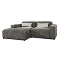 ECKSOFA L Form Jughlio Grau 240/165/75 cm Links mit Schlaffunktion - Schwarz/Grau, Kunststoff/Textil (165/240cm) - AX Living