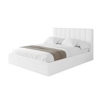 POLSTERBETT mit Bettkasten und Lattenrost, Bett mit Matratze H3/H4 - STERA 160x200 Weiß Kunstleder - Weiß Hochglanz, Holzwerkstoff/Textil (160/200cm) - ALTDECOR