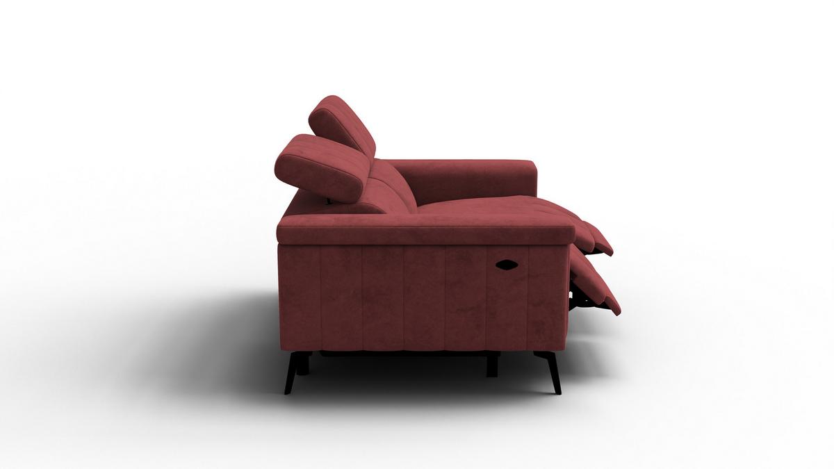 RELAXSOFA NORDEL 2-Sitzer, bordeaux - Bordeaux/Schwarz, Holz/Textil (150/80/105cm) - Wozimo