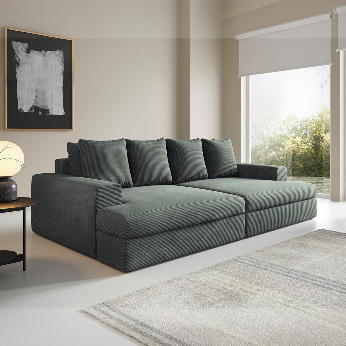 SOFA Paola 3 Sitzplätze Grau - Grau, Holz (272/86/167cm) - Petits-meubles