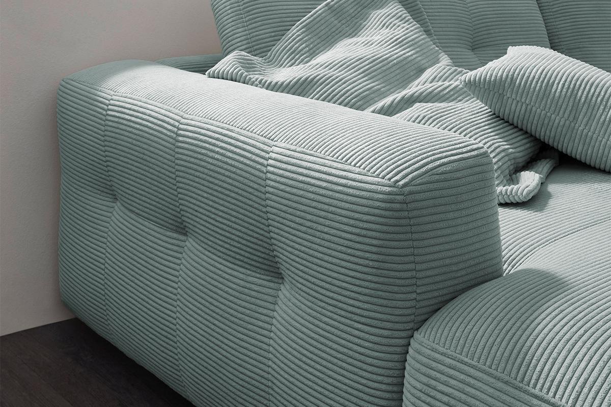 ECKSOFA MIKA Hellblau Cord - Schwarz/Hellblau, Kunststoff/Textil (276/167cm) - KAWOLA
