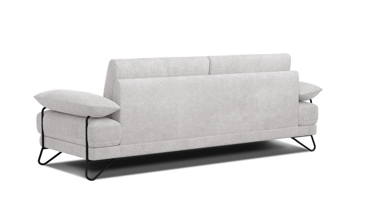 SOFA LORI 3-Sitzer, creme - Creme/Schwarz, Holzwerkstoff/Textil (245/87/96cm) - Wozimo
