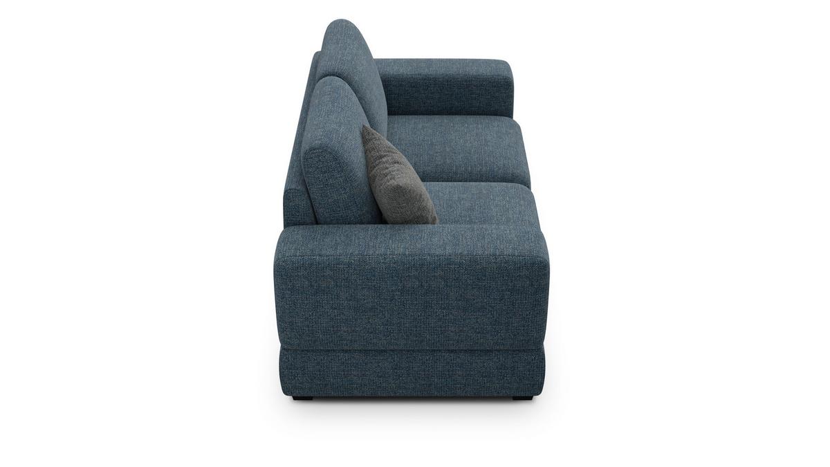 SOFA OTTO 2-Sitzer, marineblau - Blau/Schwarz, Holz/Textil (171/89/98cm) - Wozimo