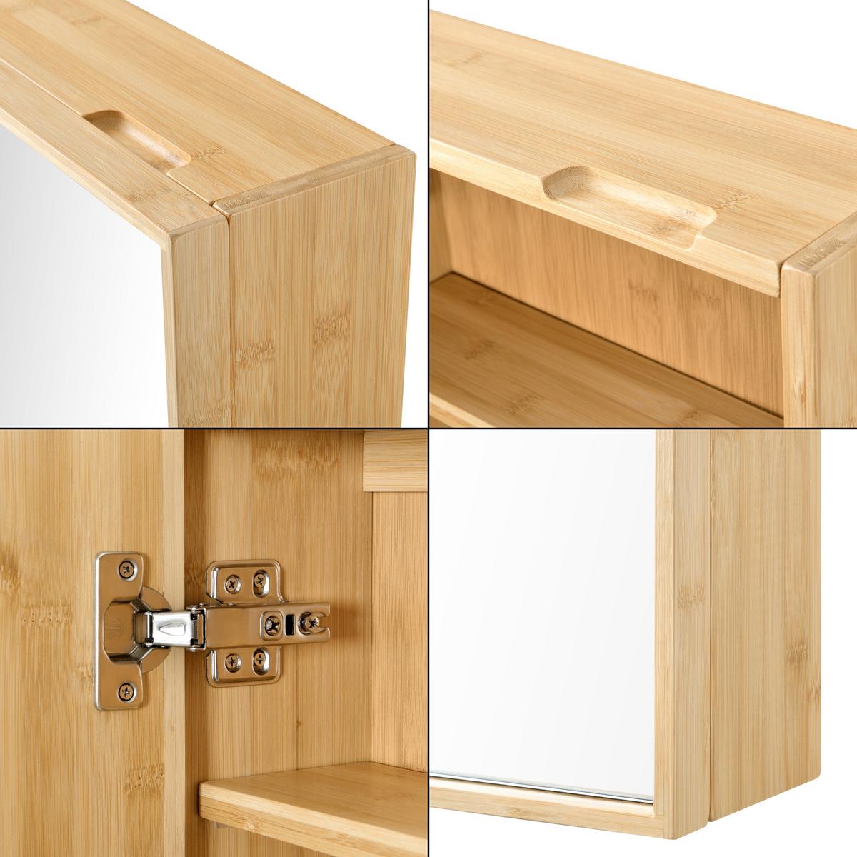 SPIEGELSCHRANK Ikorfat - Naturfarben, Holz (35/60.5/14cm) - [en.casa]
