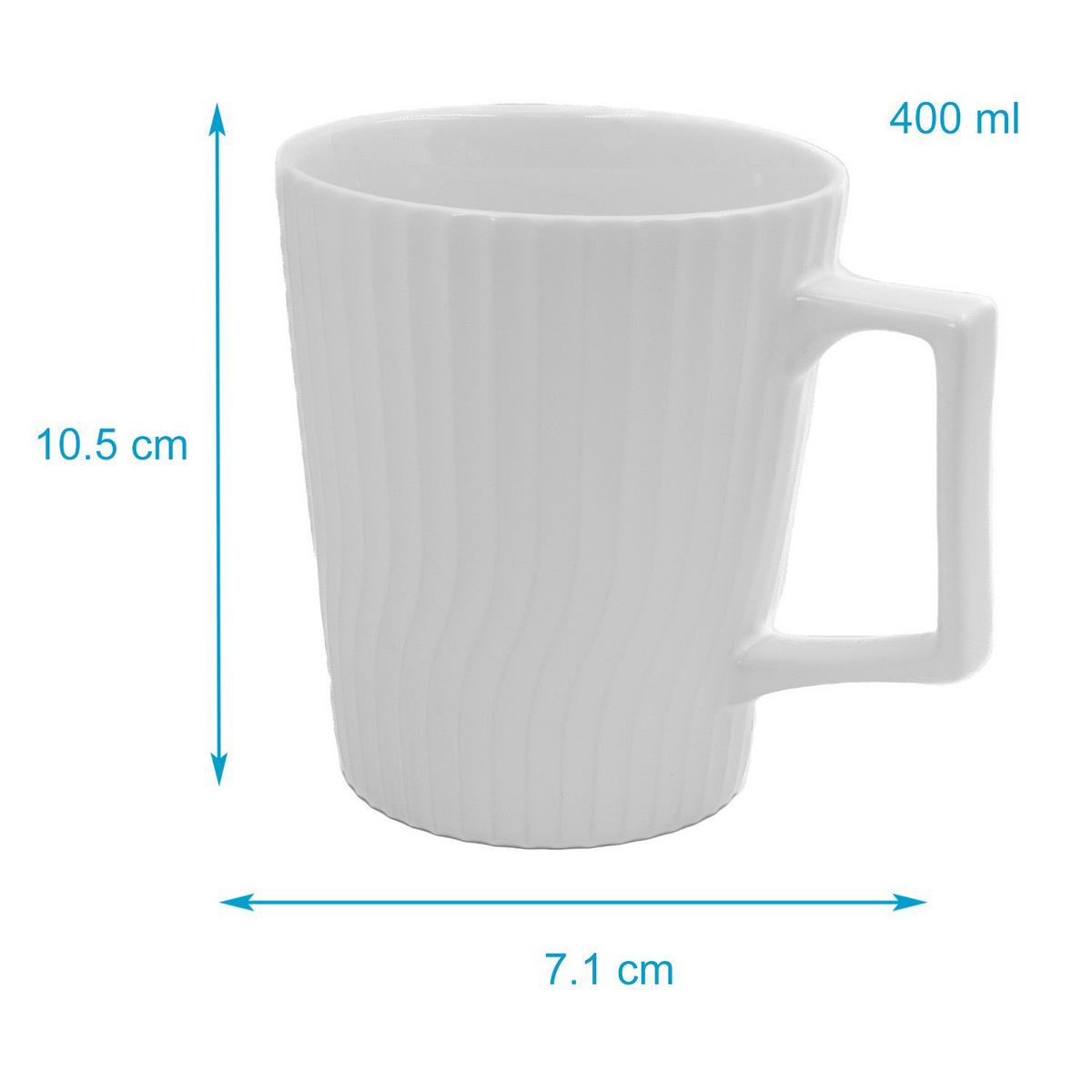 KAFFEETASSE 400 ml - Weiß, Keramik (9.4/10.5/12.5cm) - Intirilife