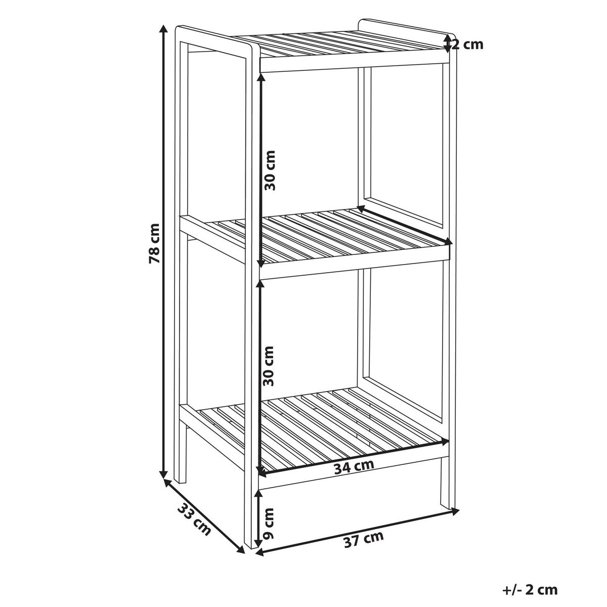 REGAL Bambus Hellbraun Baxley - Braun, Holz (37/78/33cm) - Beliani