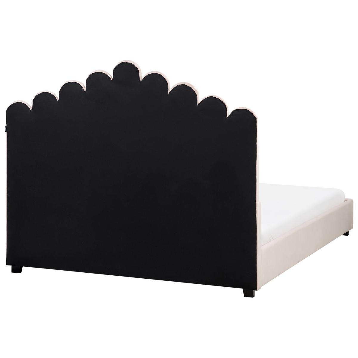 BETT mit Lattenrost 140/200 cm Pastellrosa Vincennes - Pink/Schwarz, Textil (140/200cm) - Beliani