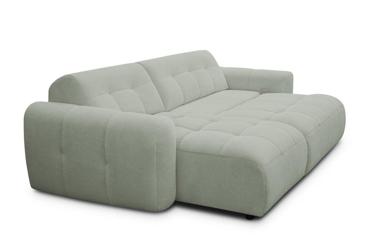 ECKSOFA LUMERO 4-Sitzer LINKS, hellgrün - Schwarz/Hellgrün, Holz/Textil (275/166cm) - Courtois Laville