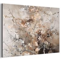 METALLBILD Mandelblüte - Kunst - Van Gogh - Beige - Abstrakt 30x20 cm - Braun, Metall (30/20cm) - MuchoWow