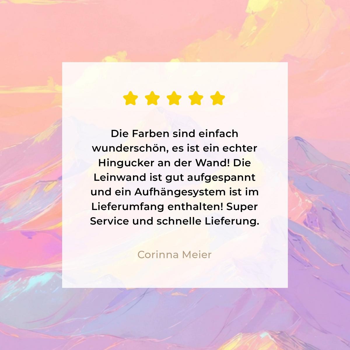 LEINWANDBILD Berggipfel - Wolken - Verträumt Wandbilder 80x60 cm - Hellrosa, Textil (80/60cm) - MuchoWow