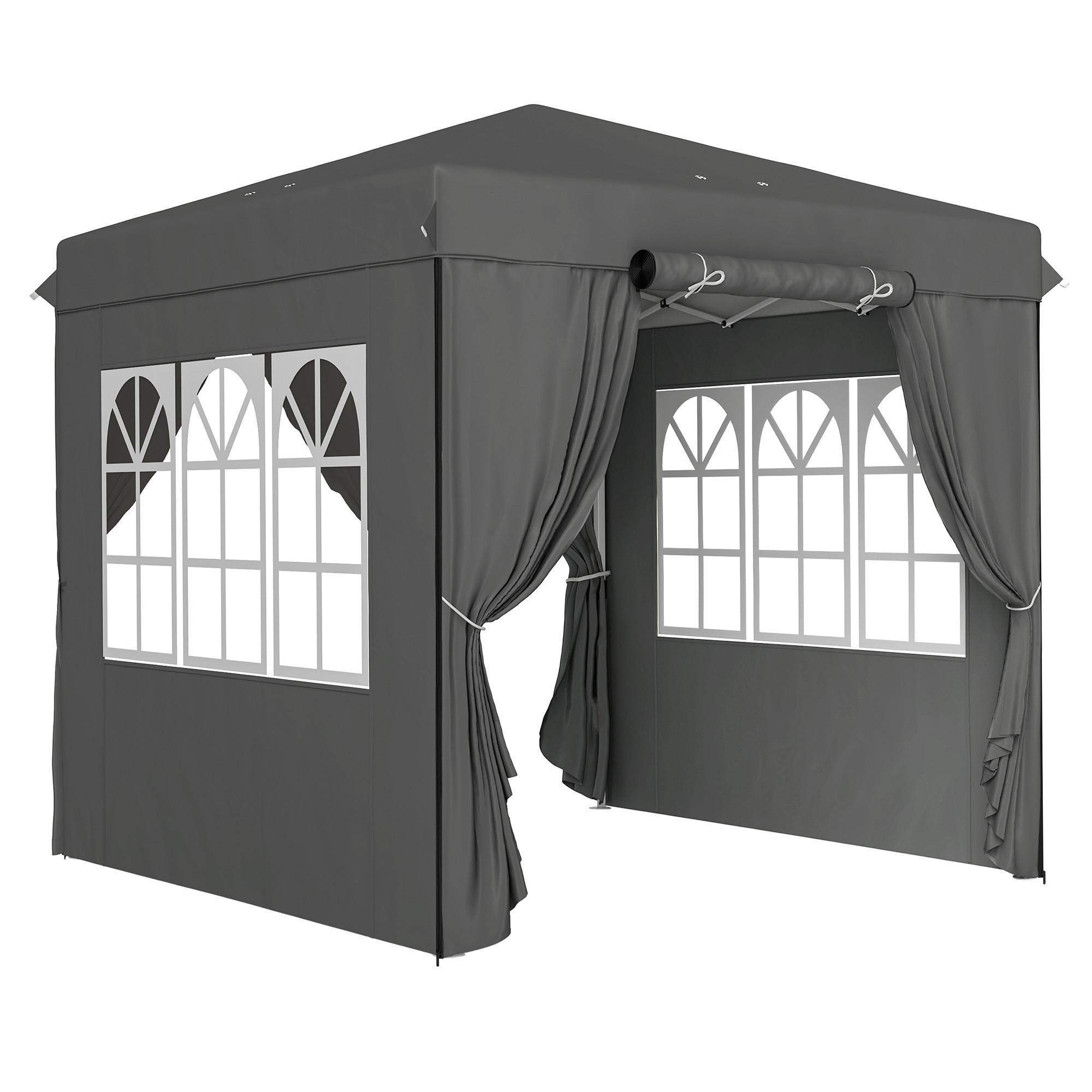 PAVILLON 2,5x2,5 cm - Dunkelgrau, Metall (250/268/250cm) - Outsunny
