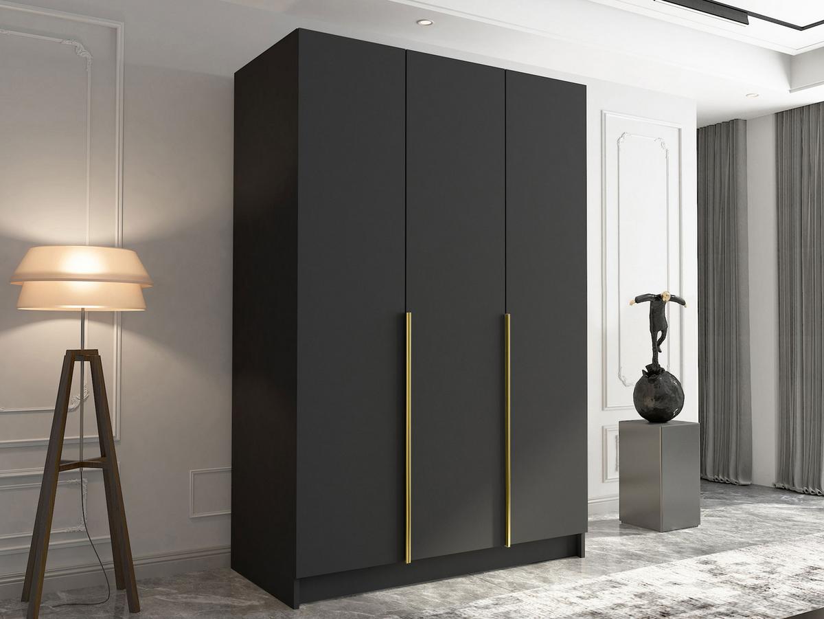 KLEIDERSCHRANK Calia I - Goldfarben, Holzwerkstoff/Metall (150/215/58cm) - MIRJAN24