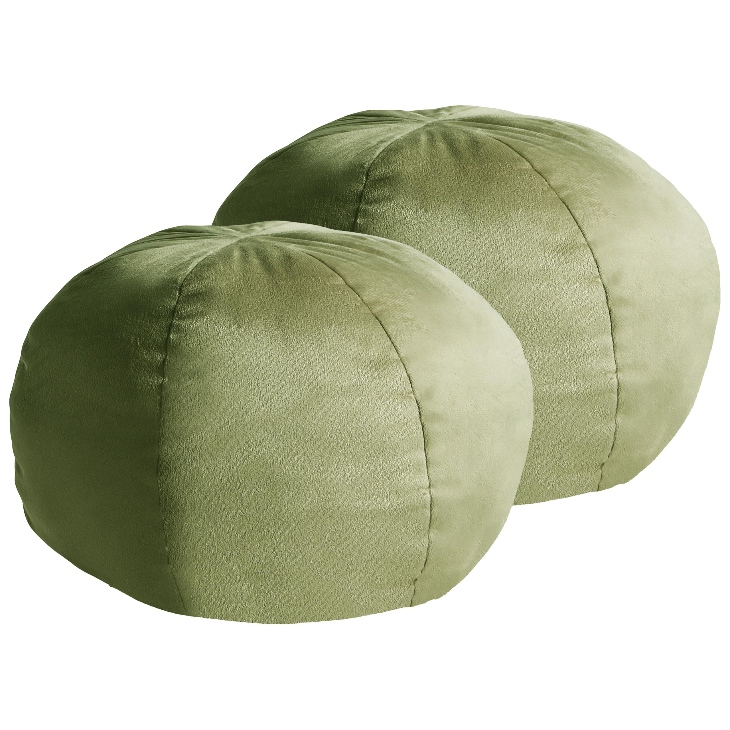 DEKOKISSEN 2er-Set Olivgrün 33/33 cm Salvia - Grün, Textil (33/33cm) - Beliani