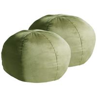 DEKOKISSEN 2er-Set Olivgrün 33/33 cm Salvia - Grün, Textil (33/33cm) - Beliani