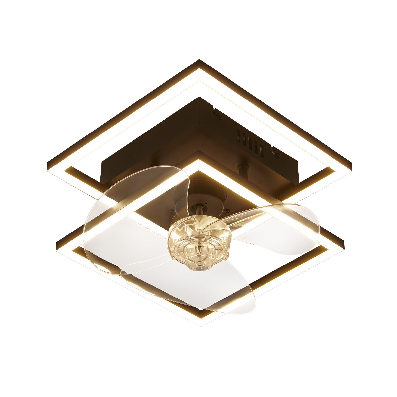 DECKENVENTILATOR Mit Beleuchtung Relven 34/34/15 cm - Schwarz, Kunststoff/Metall (34/34/15cm) - ZMH