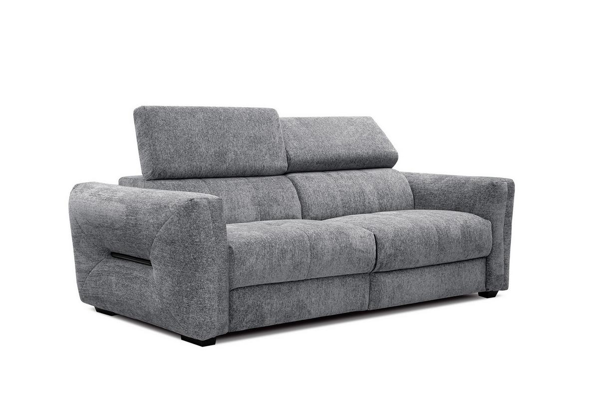 SOFA CALVERA 3-Sitzer mit 1 Relaxfunktion, grau - Grau, Holzwerkstoff/Textil (204/79/106cm) - Wozimo