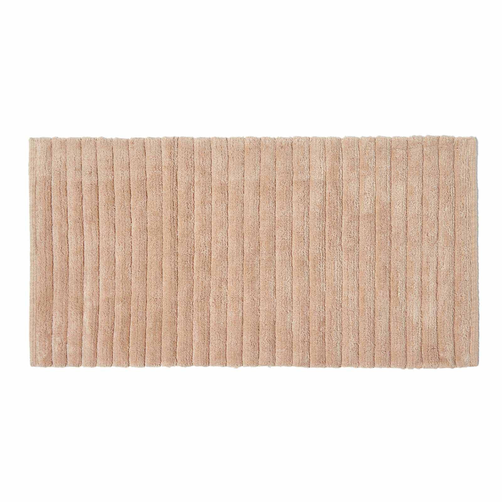 BADLÄUFER gerippt 50/100 cm, Baumwolle - Beige, Textil (50/100cm) - Homescapes