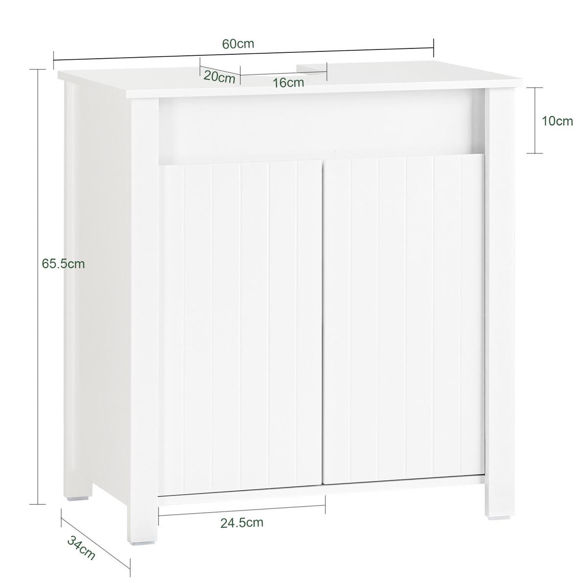 WASCHBECKENUNTERSCHRANK Weiß - Weiß, Holzwerkstoff (60/66/34cm) - SoBuy