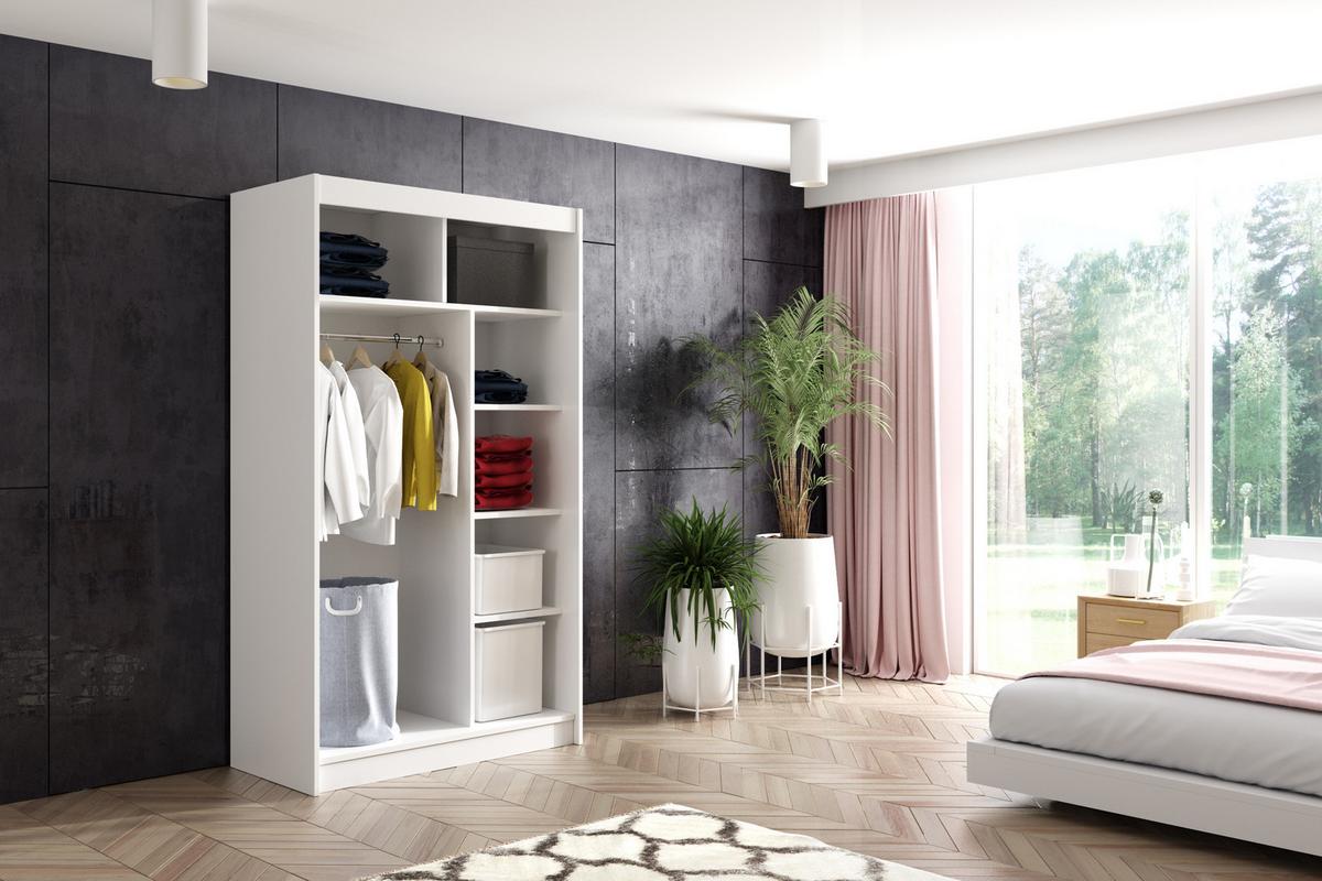 KLEIDERSCHRANK VILAN mit Spiegel/LED - 120 cm - Sonoma Eiche|Eichefarben - Eichefarben/Sonoma Eiche, Holzwerkstoff (120/215/61cm) - ALTDECOR