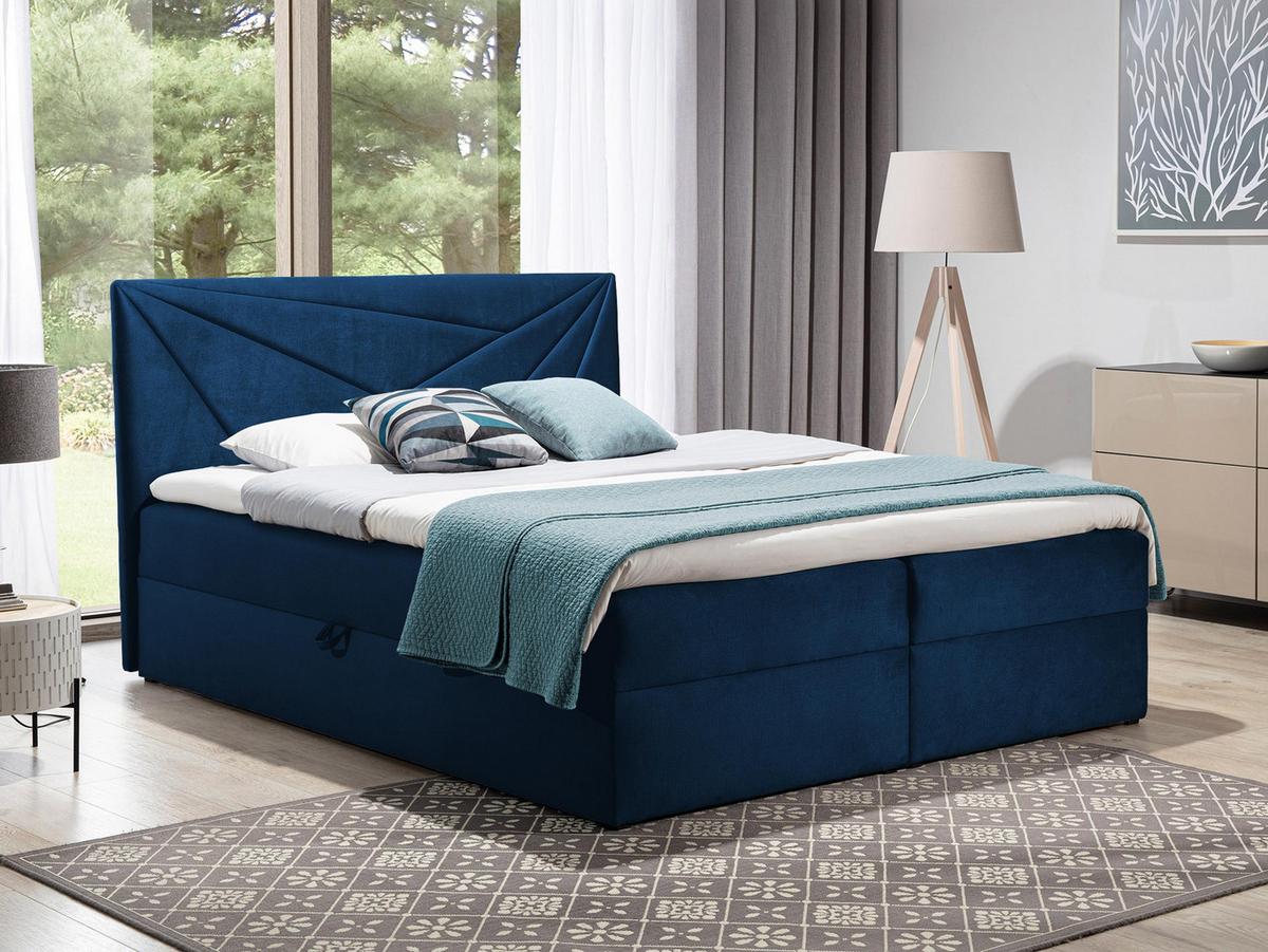 BOXBETT Top 5 - H3 - Blau, Holz (180/200cm) - MIRJAN24