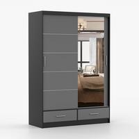 KLEIDERSCHRANK Florence 150 cm, 150/218/61, 2-türig, schwarz - Schwarz, Holzwerkstoff (150/218/61cm) - imoebel24