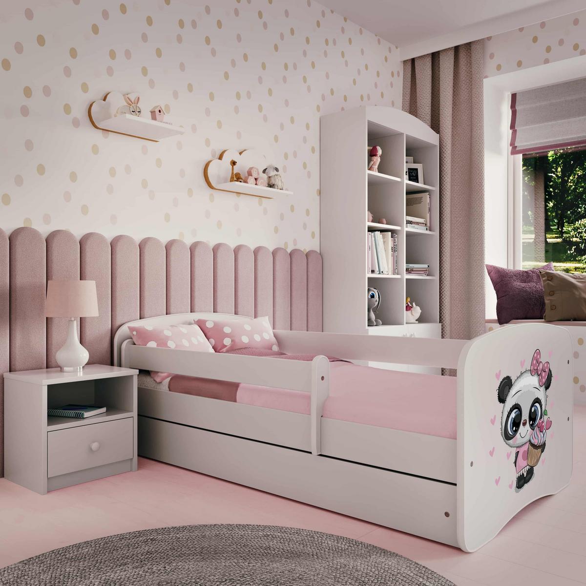 KINDERBETT Panda mit Schublade 180/80 90/61/184 - Weiß, Holzwerkstoff (80/180cm) - RAUMHIRSCH FURNITURE