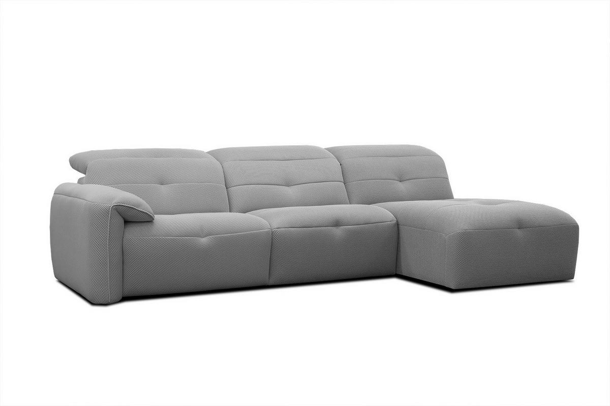 ECKSOFA TRENTO 4-Sitzer mit 1 Relaxfunktion, grau - Schwarz/Grau, Holzwerkstoff/Kunststoff (262/165cm) - Wozimo