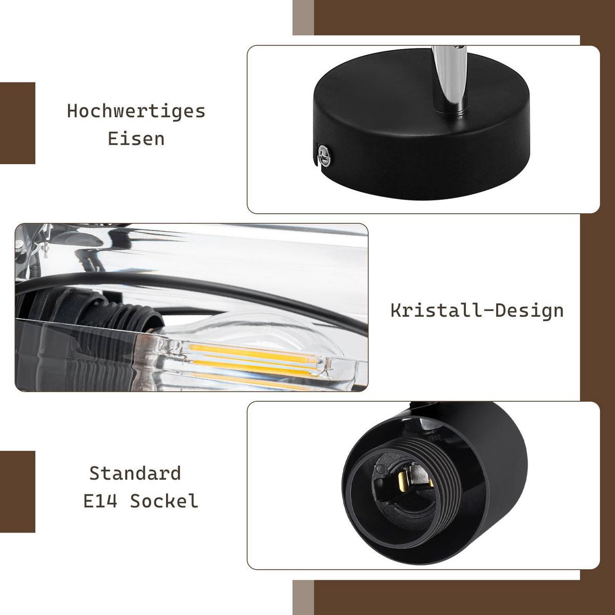 DECKENSTRAHLER Lewallen 1-flammig 14/12.5/8cm - Schwarz, Metall (14/12.5/8cm) - Nettlife