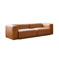 SOFA CELESTE Braun Leder - Schwarz/Braun, Leder/Kunststoff (302/72/114cm) - KAWOLA