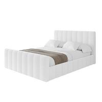 POLSTERBETT mit Bettkasten, Fußteil und Lattenrost, Boxbett ohne Matratze - FINO-Z 180x200 Weiß - Weiß, Holzwerkstoff/Textil (180/200cm) - ALTDECOR
