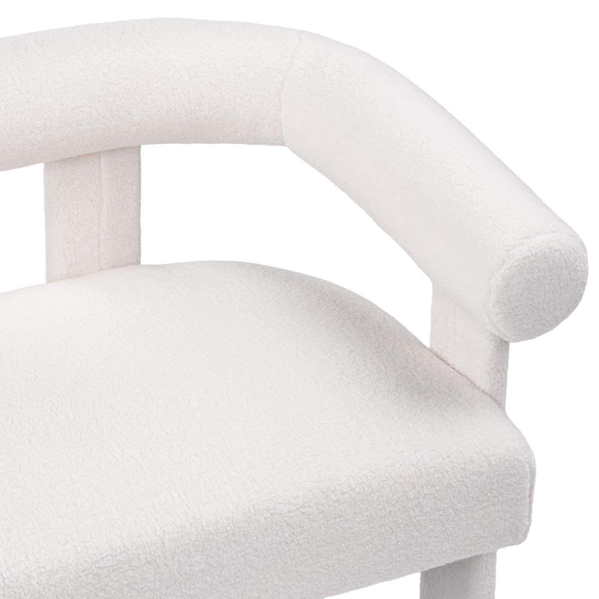 2-SITZER-SOFA Bouclé Cremeweiß Ilbro - Creme, Textil (138/76/68cm) - Beliani