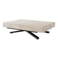 COUCHTISCH SANELLE X ausziehbar mit Liftfunktion, 120/80/76 cm Schwarz / Weiß - Schwarz/Weiß, Holzwerkstoff/Metall (120/80/27cm) - Idohome