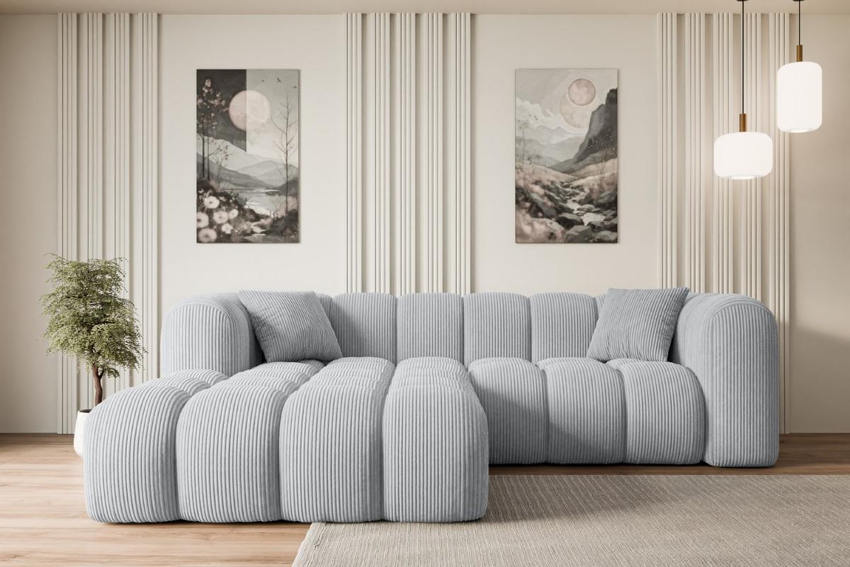 ECKSOFA Ottomane Links OLEA-L1 - 231x173x74 cm Grau - Schwarz/Grau, Holzwerkstoff/Kunststoff (190/242cm) - ALTDECOR