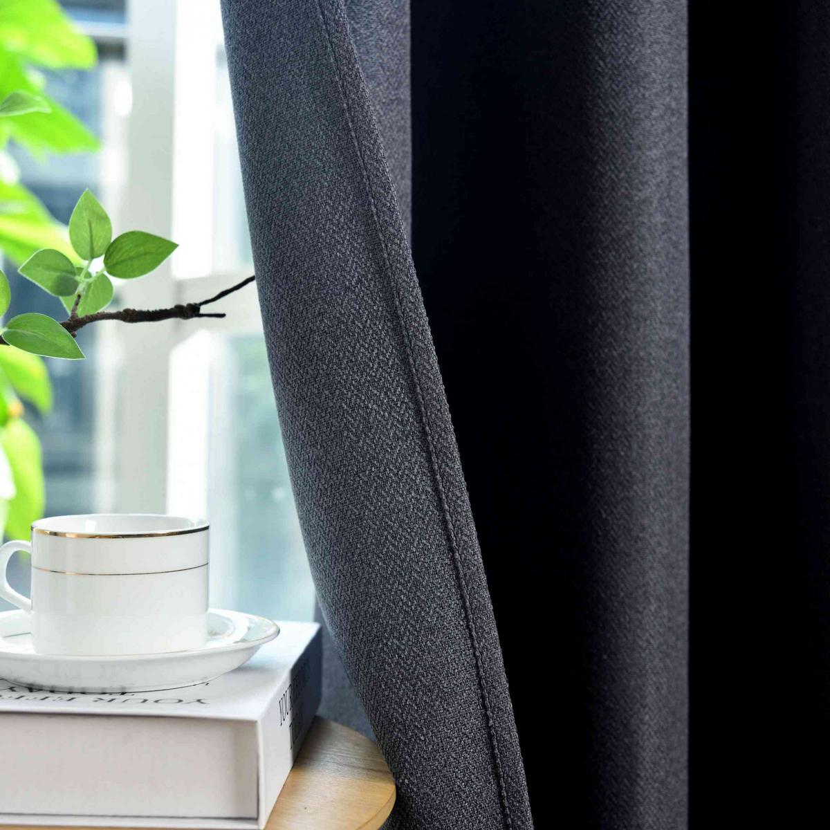 VORHANG 2ER SET »München Dark« HxB 175x145 cm Dunkelgrau - Dunkelgrau, Textil (145/175cm) - Gardinenbox