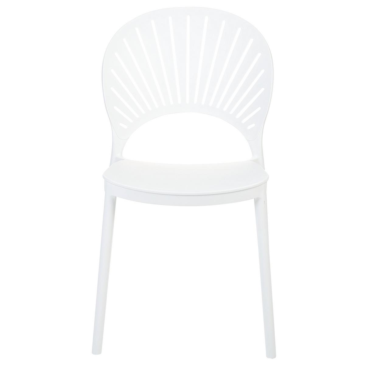 GARTENSTÜHLE 4er-Set Kunststoff weiß Ostia - Weiß, Kunststoff (46/83/51cm) - Beliani
