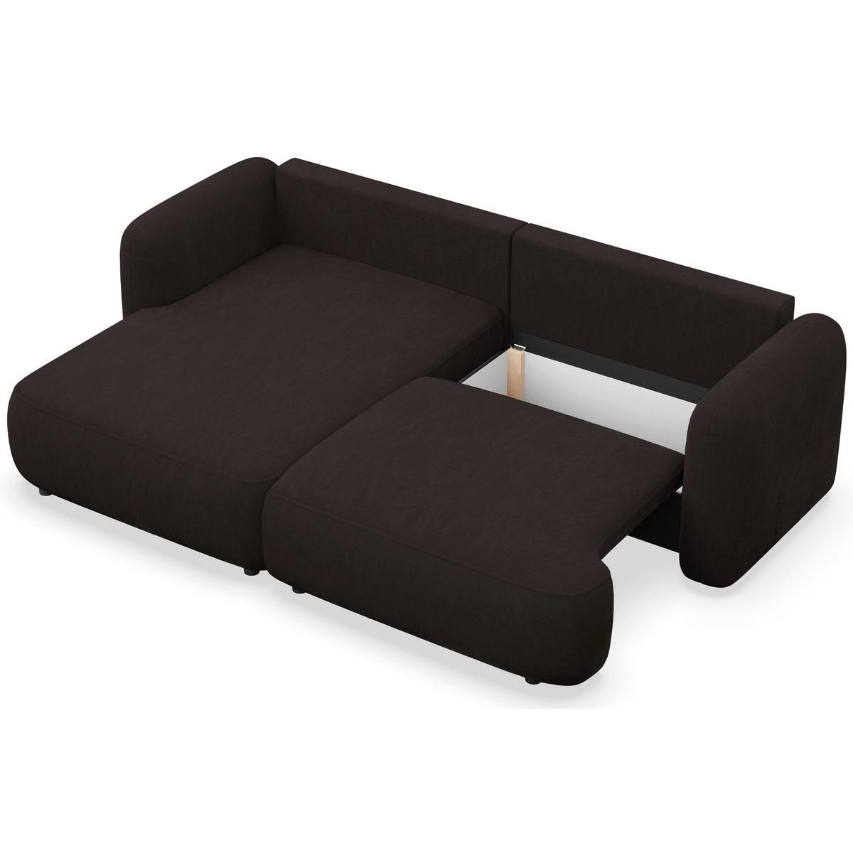 ECKSOFA Tvoya braunes Chenille - Schwarz/Braun, Kunststoff/Textil (267/175cm) - Selsey