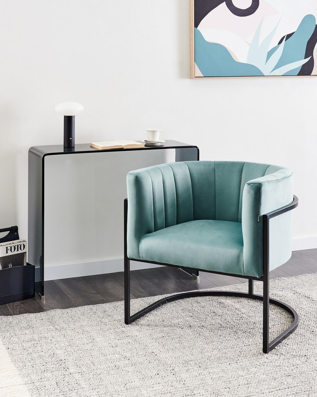 SESSEL Mintgrün Larvik II - Schwarz/Mintgrün, Textil (73/72/66cm) - Beliani