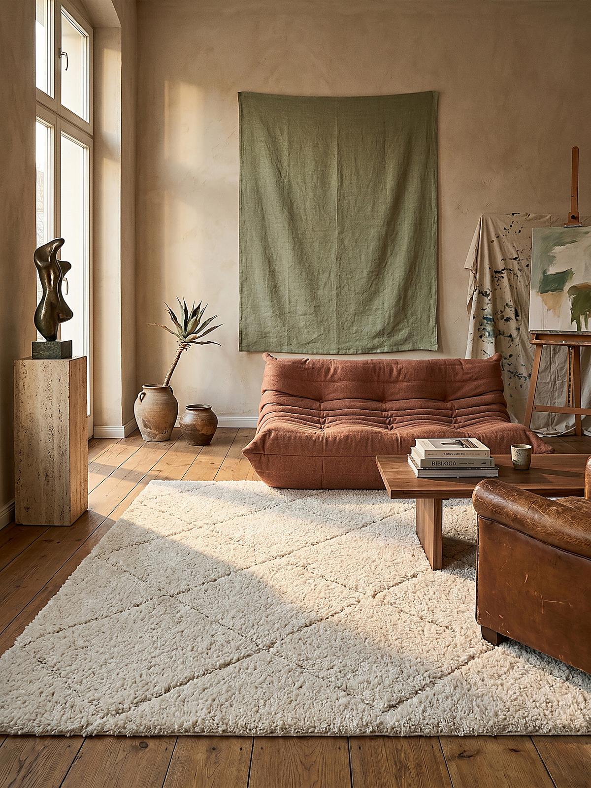 HOCHFLORTEPPICH Berber ATRIO Polypropylen Creme 160 x 230 cm - Beige, Textil (160/230cm) - KADIMA DESIGN
